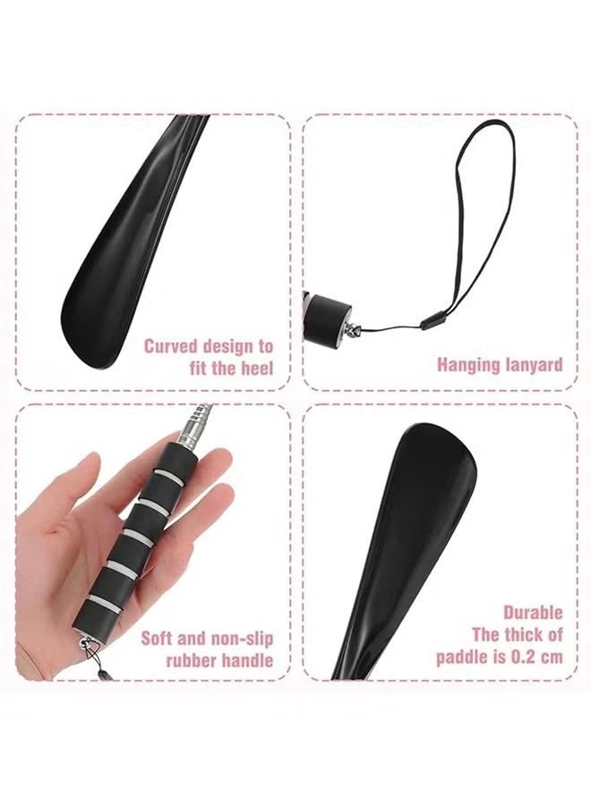 قطعتان من أدوات مساعدة ارتداء الأحذية التلسكوبية ذات المقبض الطويل القابل للتعديل، مناسبة لكبار السن والرجال والنساء، مصنوعة من الفولاذ المقاوم للصدأ، بتصميم مريح وسهل الاستخدام والسفر. - Image 4